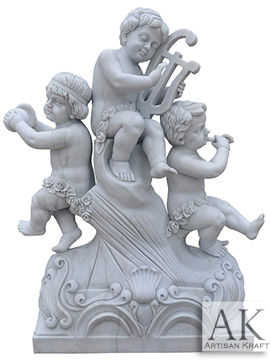 Angel Cherubim Playing Instruments Statue