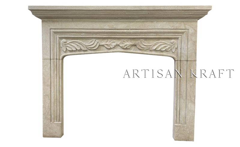 English Tudor II Sandstone Fireplace Stock