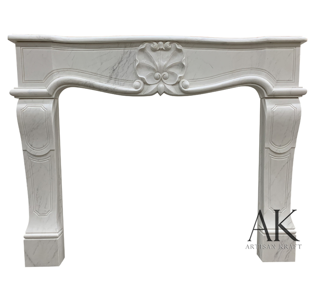 French Heritage Marble Fireplace Stock