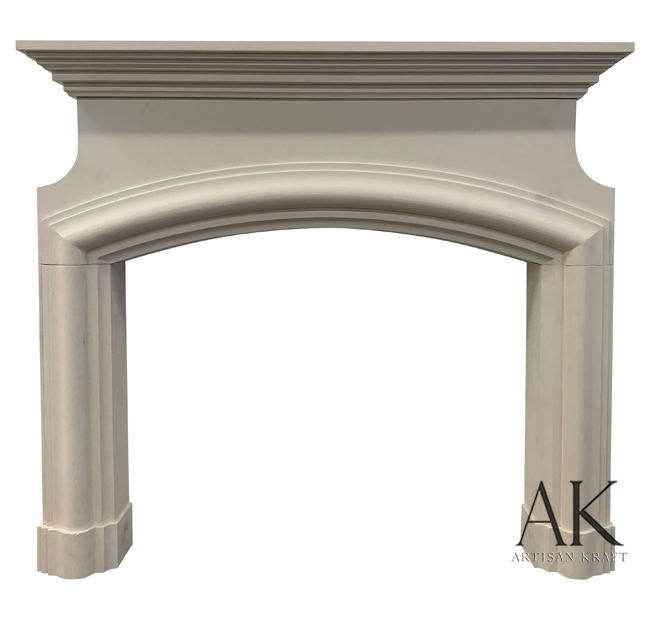 Marseille Limestone Fireplace Stock