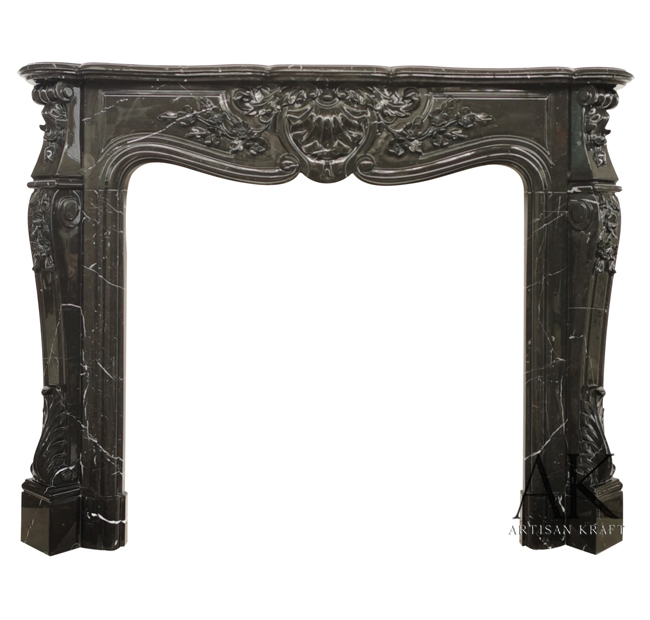 St Louis Black Marble Fireplace Stock