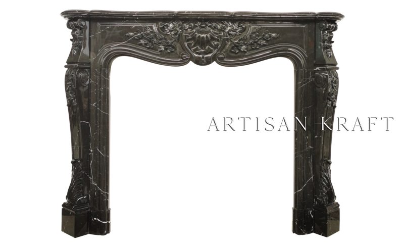 St Louis Black Marble Fireplace Stock