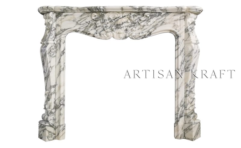 Versailles White Marble Fireplace Stock