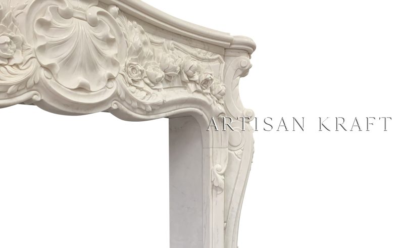 Victoria White Marble Fireplace Stock