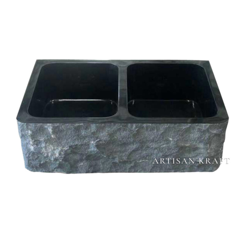 Black Marble Natural Farmhouse Sink