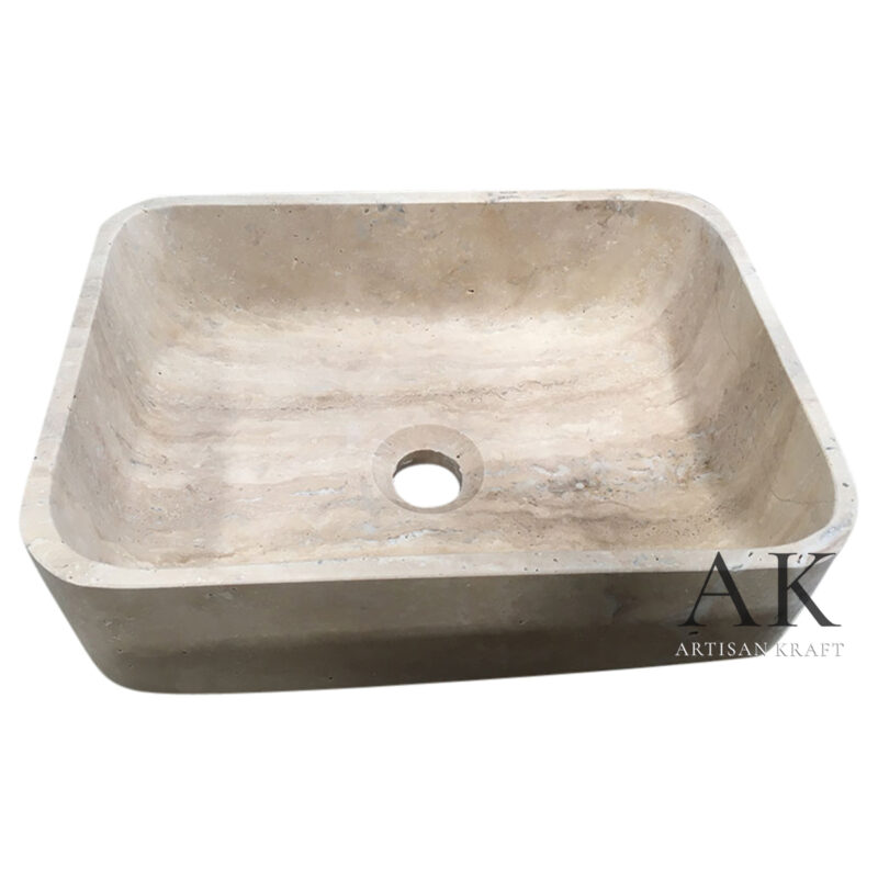 Travertine Rectangular Stone Sink