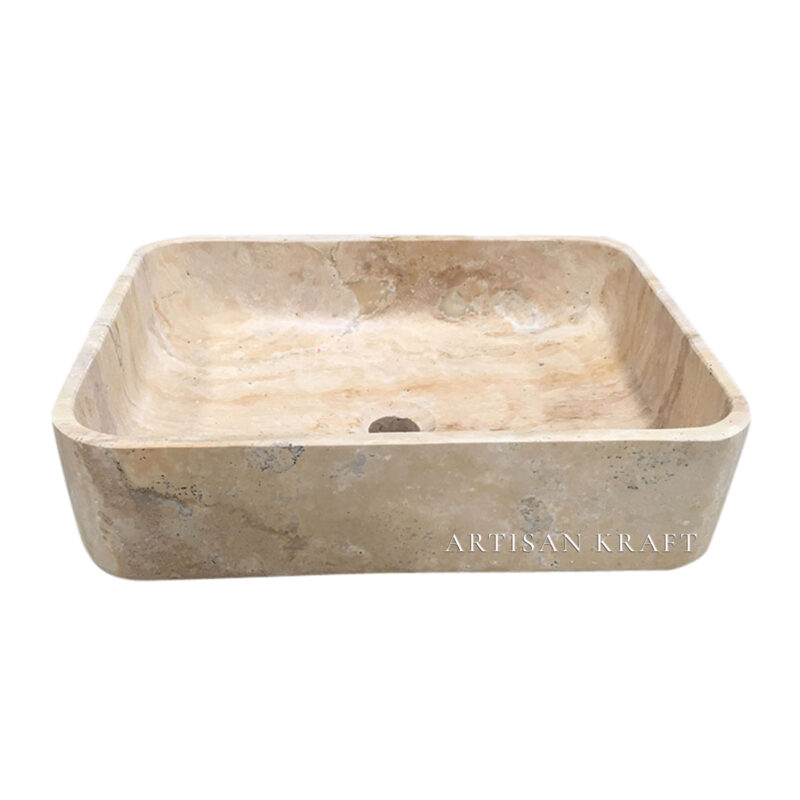 Travertine Rectangular Stone Sink