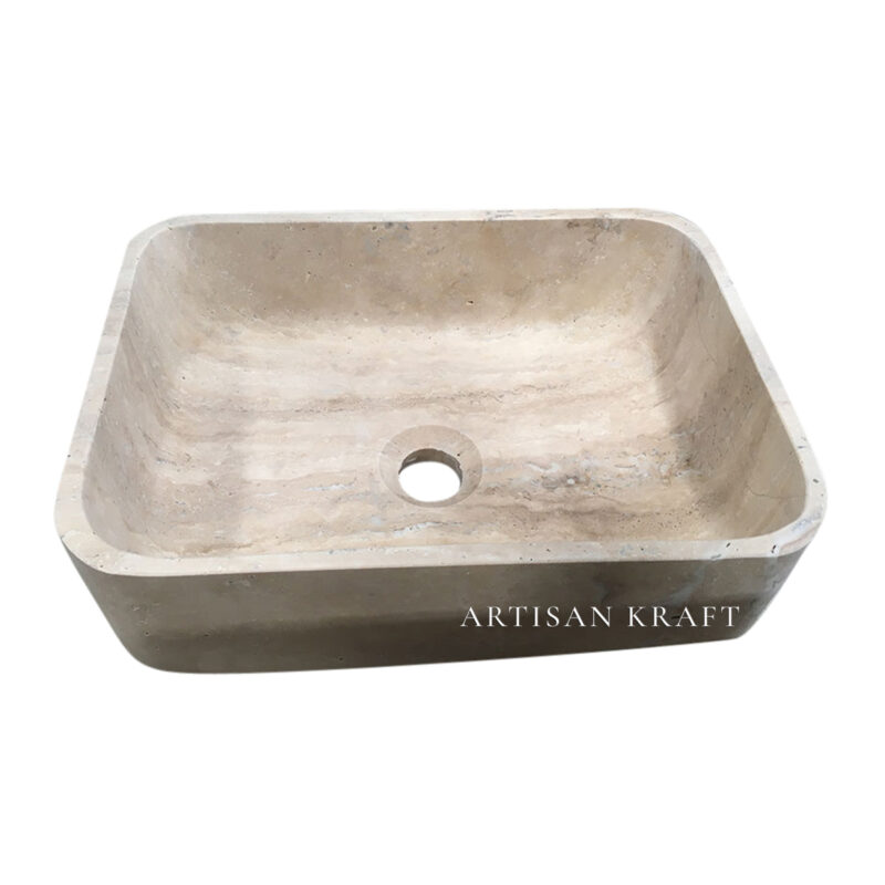 Travertine Rectangular Stone Sink