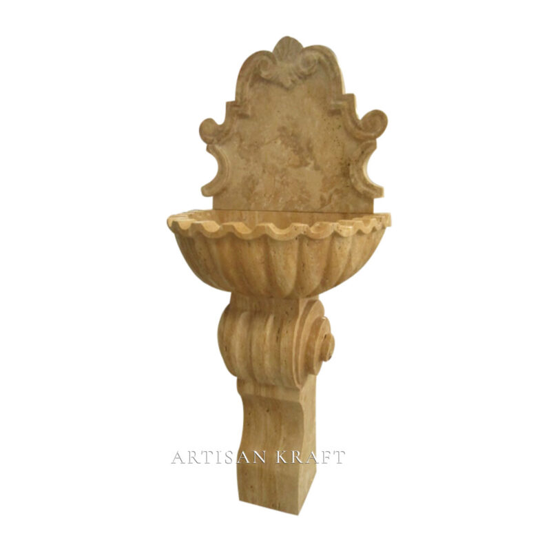 Travertine Scalloped Pedestal Sink