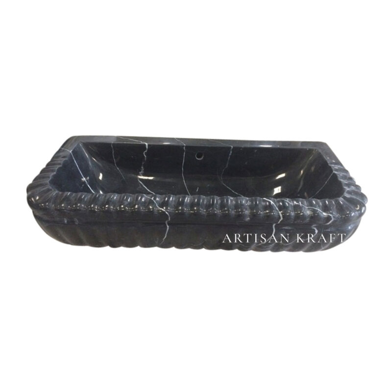 Nero Marquina Solid Marble Molded Basin