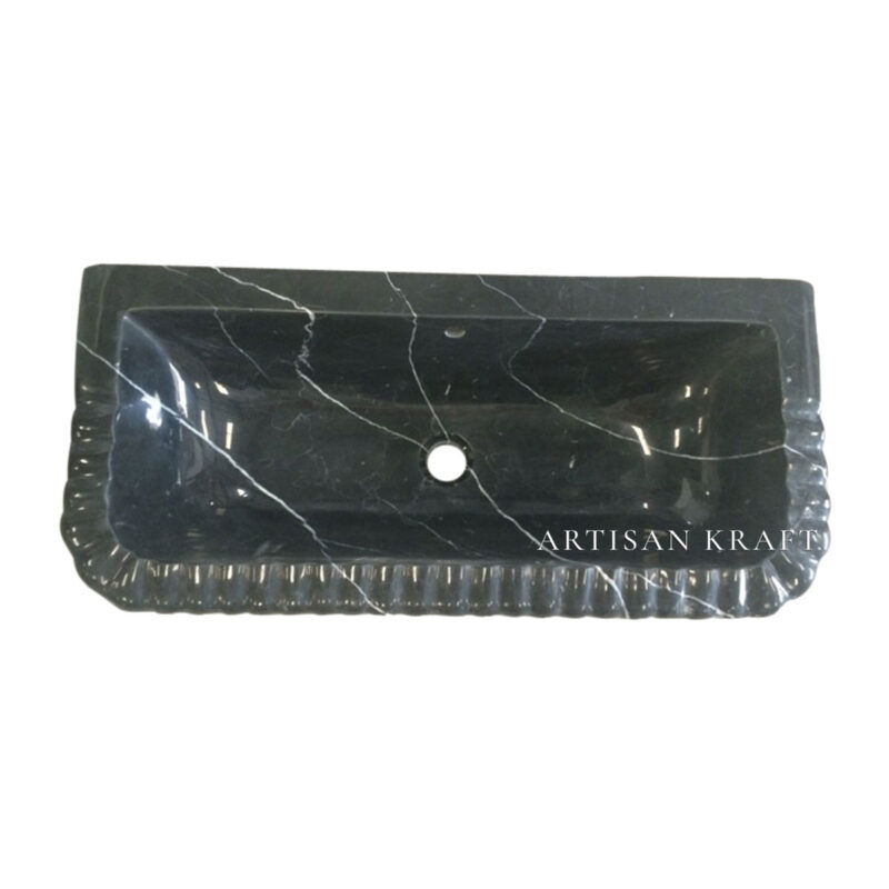 Nero Marquina Solid Marble Molded Basin