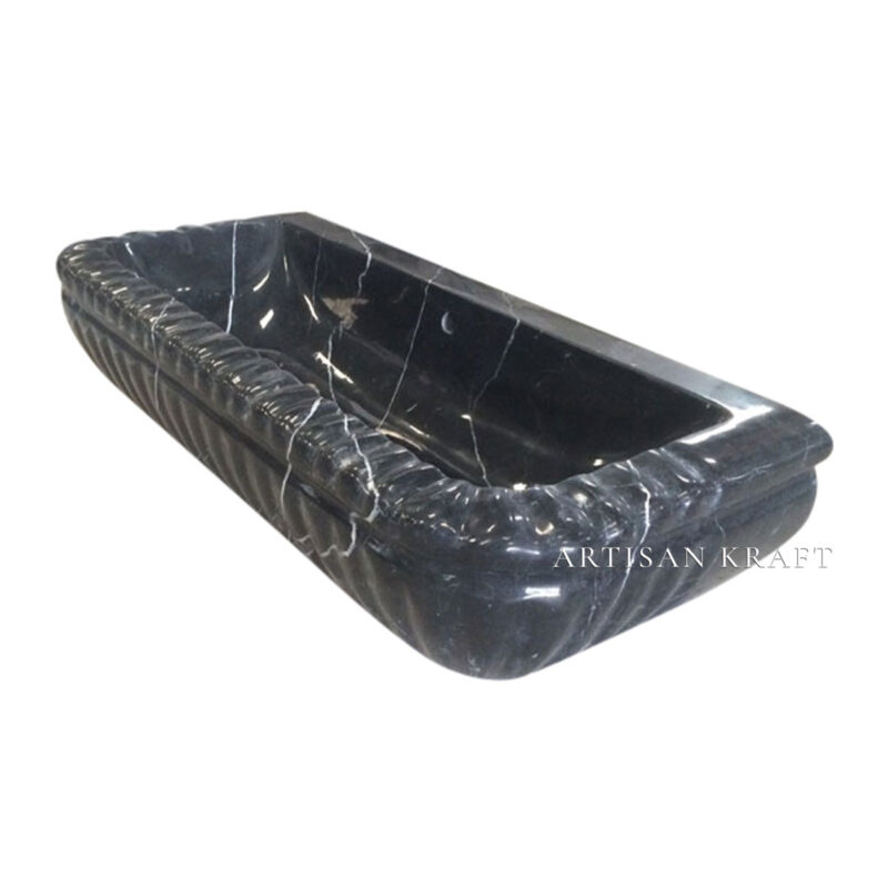 Nero Marquina Solid Marble Molded Basin