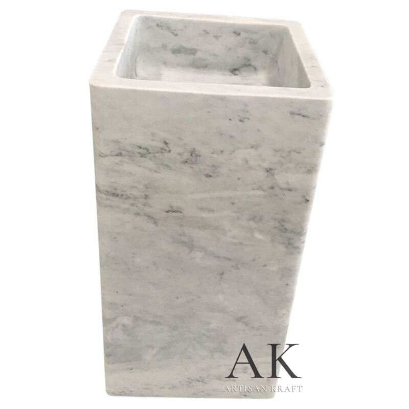 Carrara Modern Square Pedestal Sink