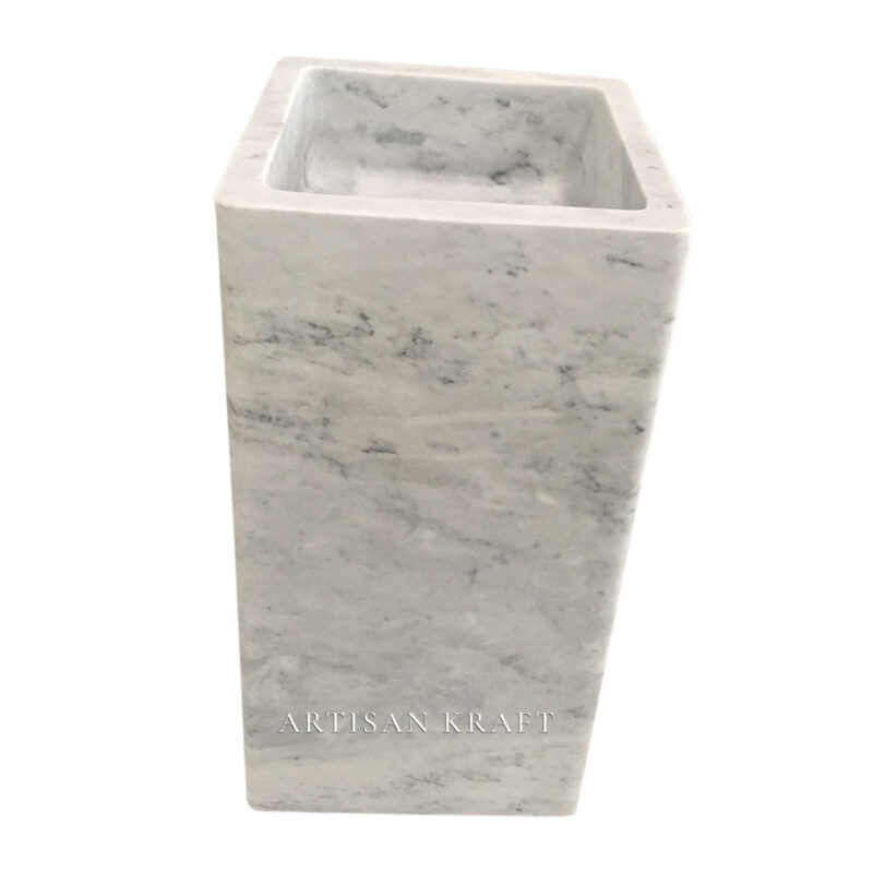 Carrara Modern Square Pedestal Sink