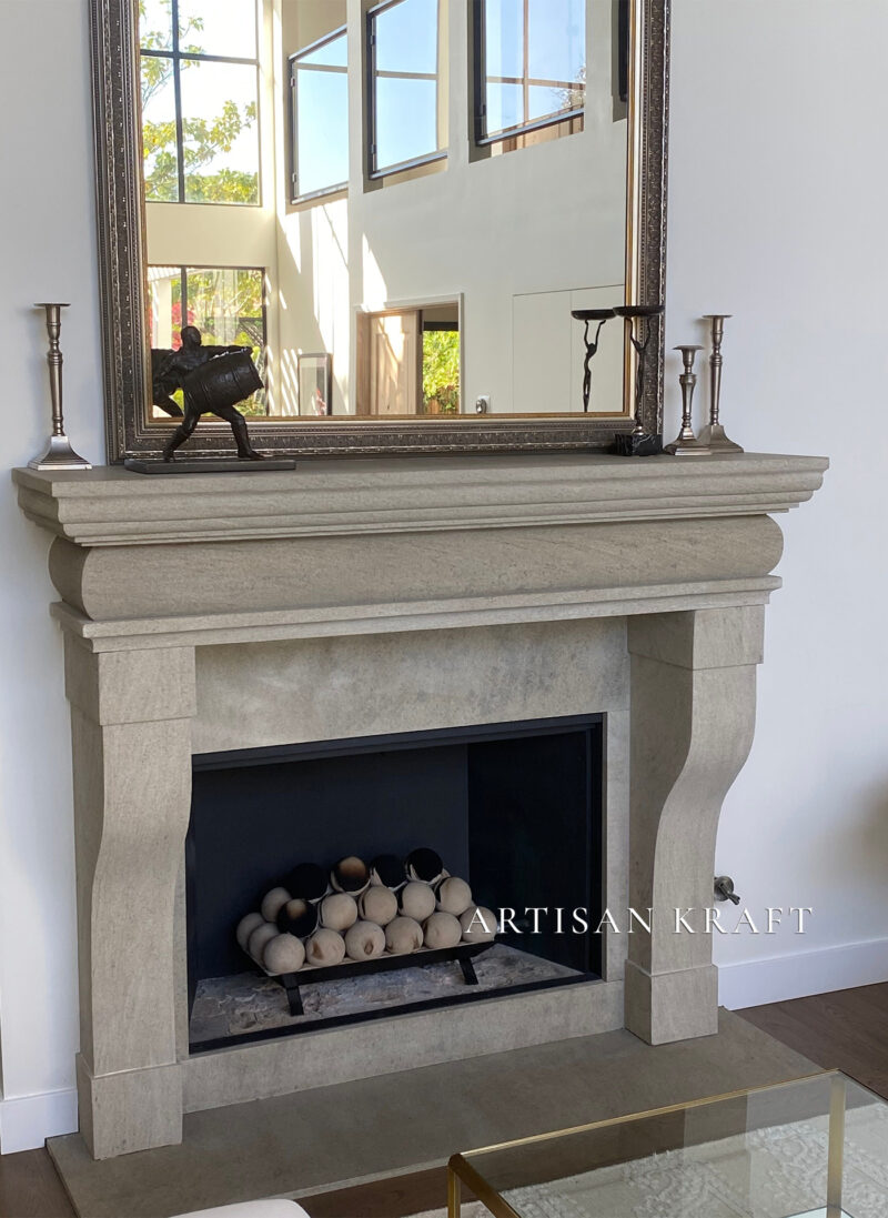 Rustic French Fireplace Mantel