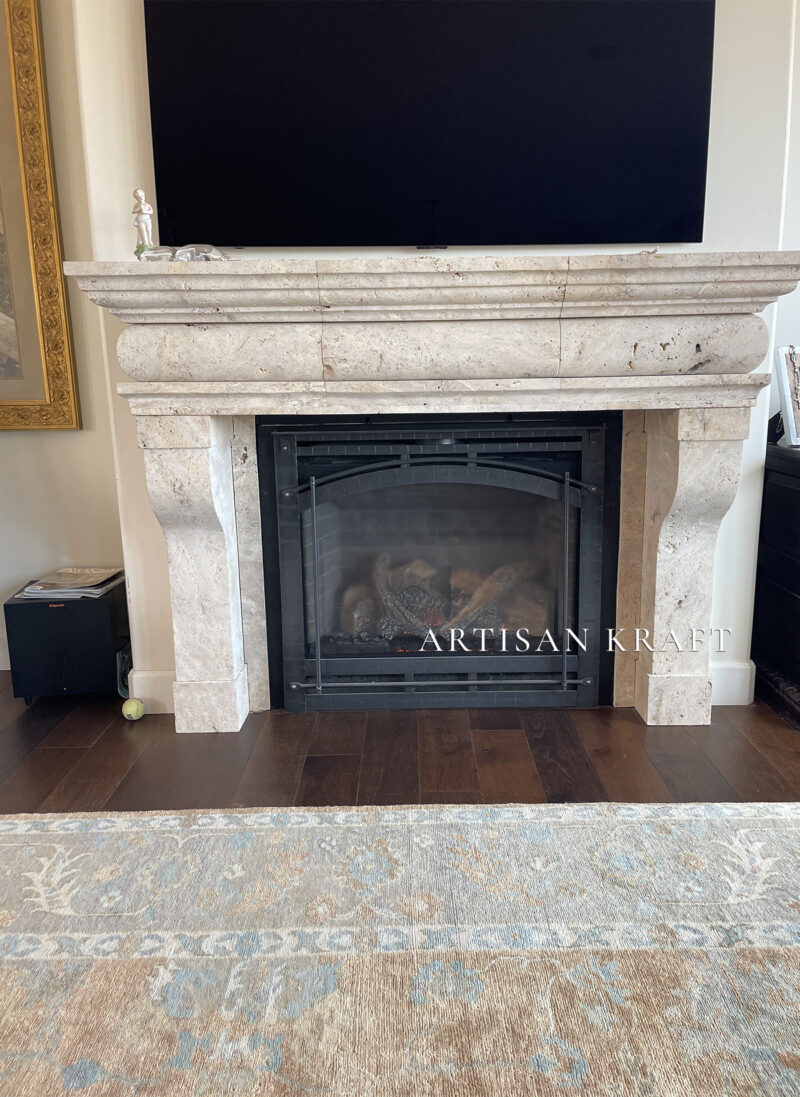 Rustic French Fireplace Mantel