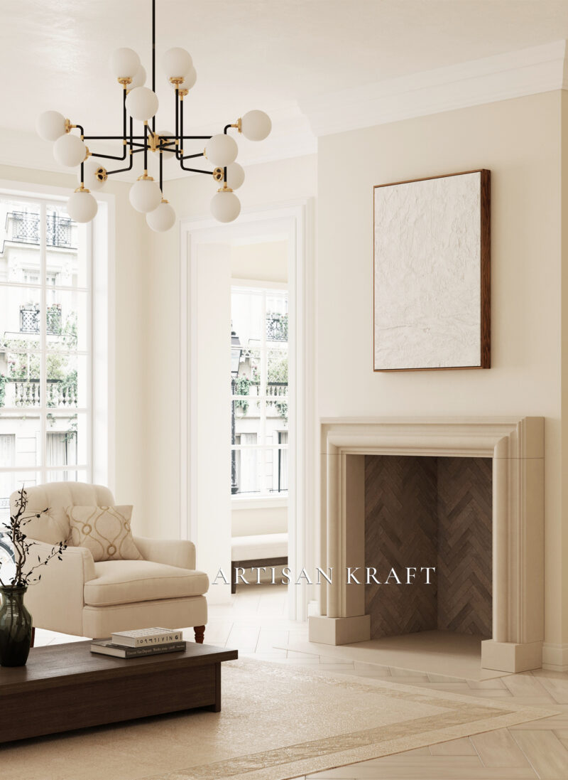 Modern Bolection Cast Stone Mantel