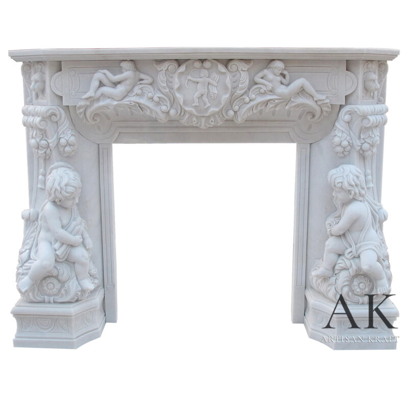 Angel Cherubim Fireplace Mantel