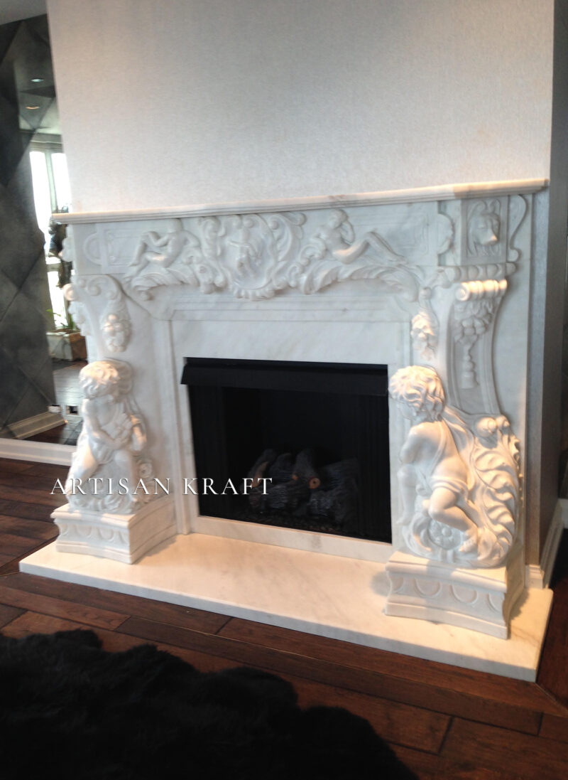 Angel Cherubim Fireplace Mantel