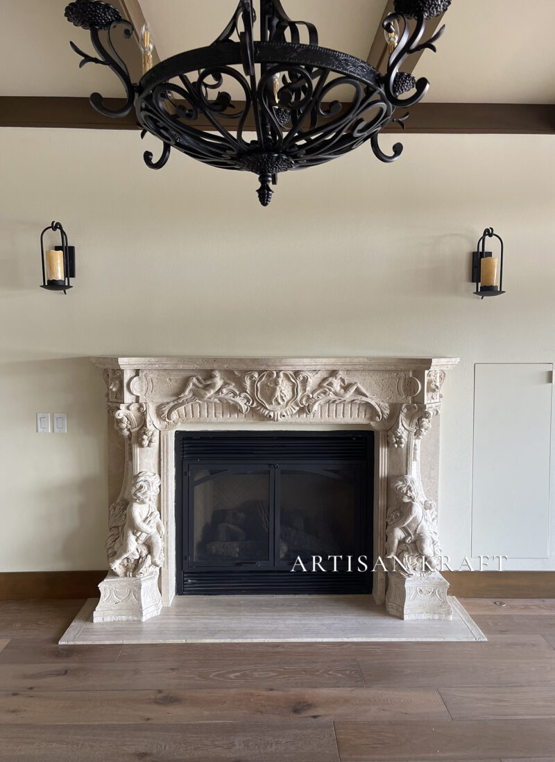 Angel Cherubim Fireplace Mantel