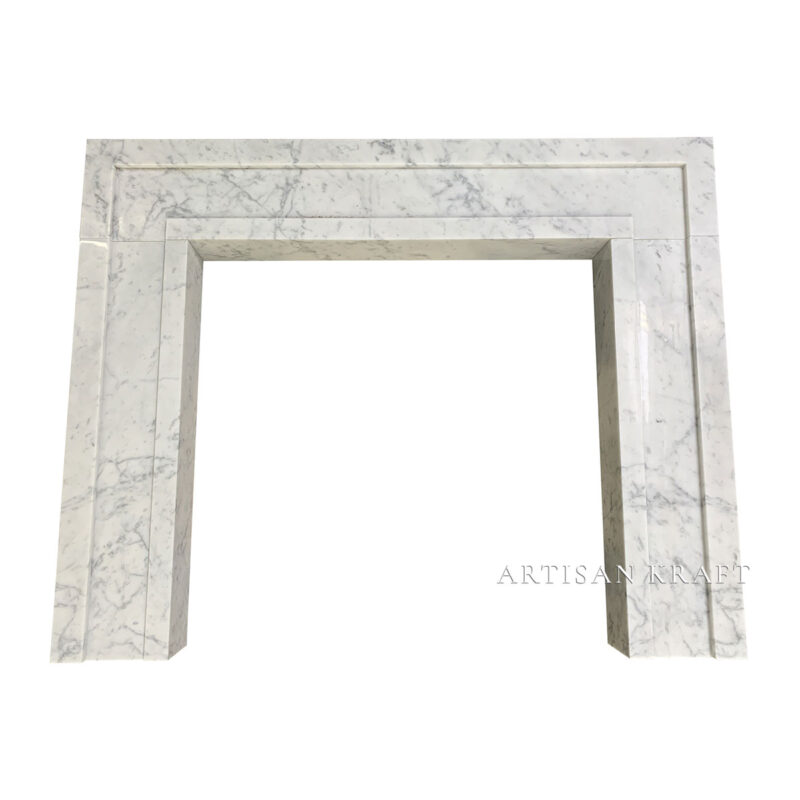 Modern Contemporary Carrara Marble Fireplace Stock