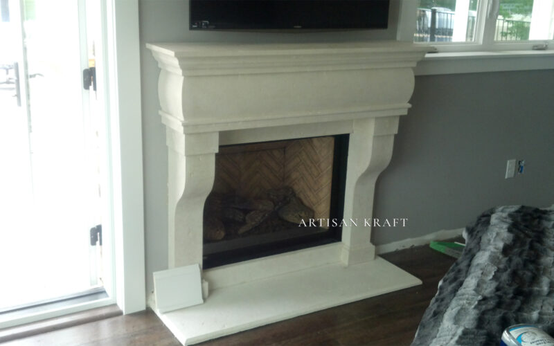 Rustic French Cast Stone Mantel