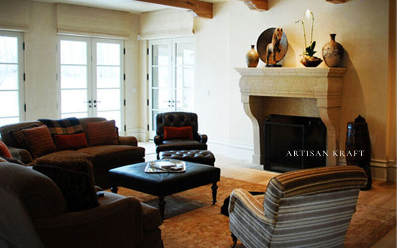 Rustic French Cast Stone Mantel