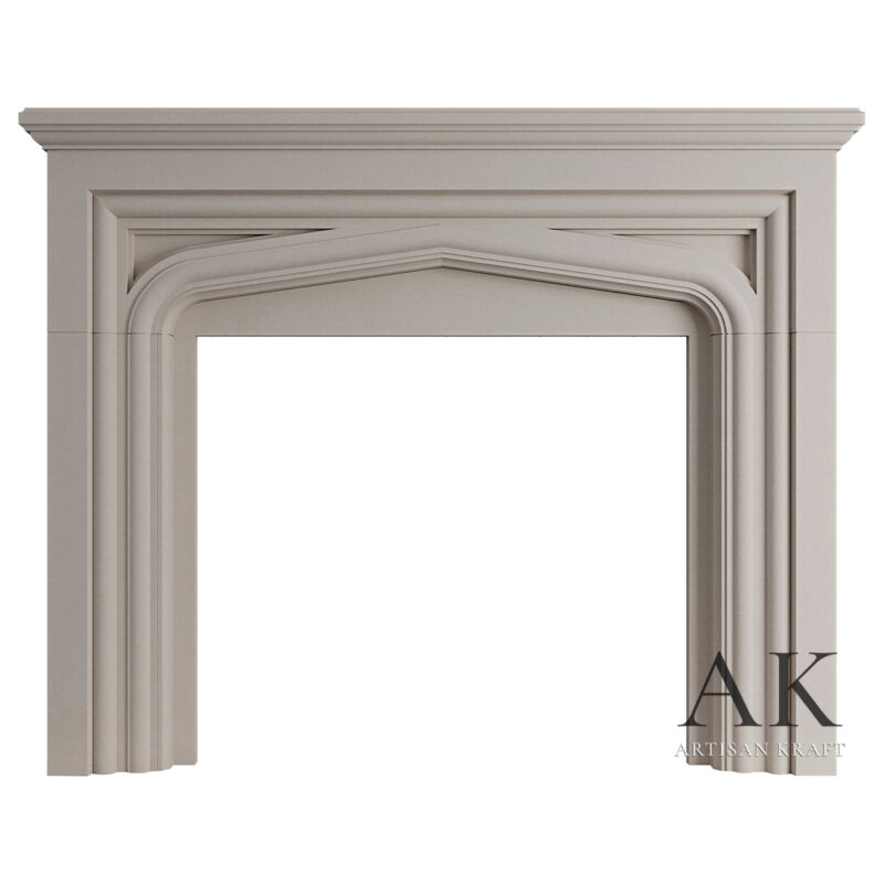 Modern Tudor Cast Stone Mantel