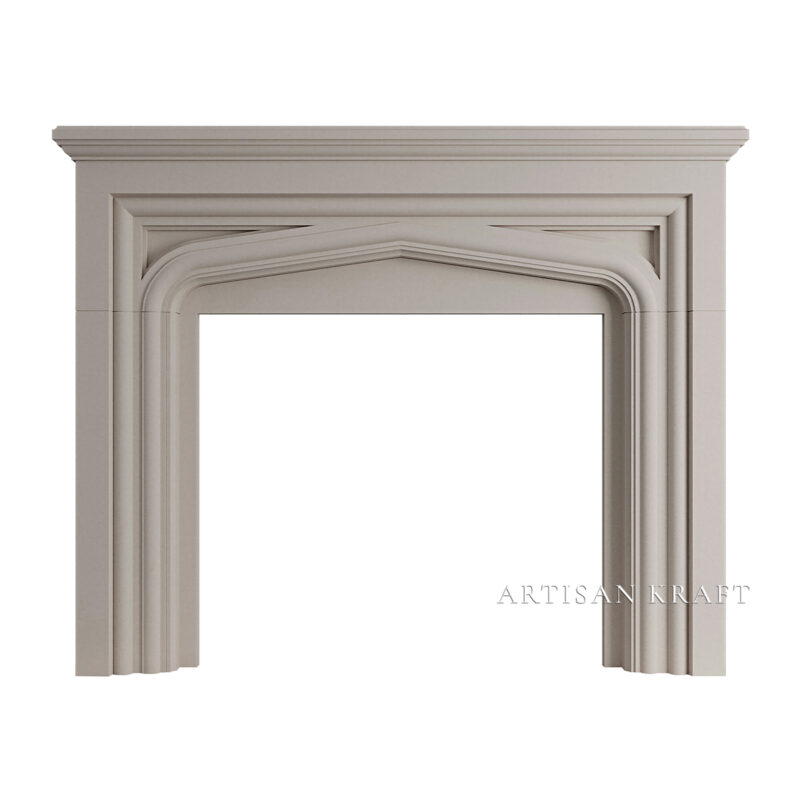 Modern Tudor Cast Stone Mantel