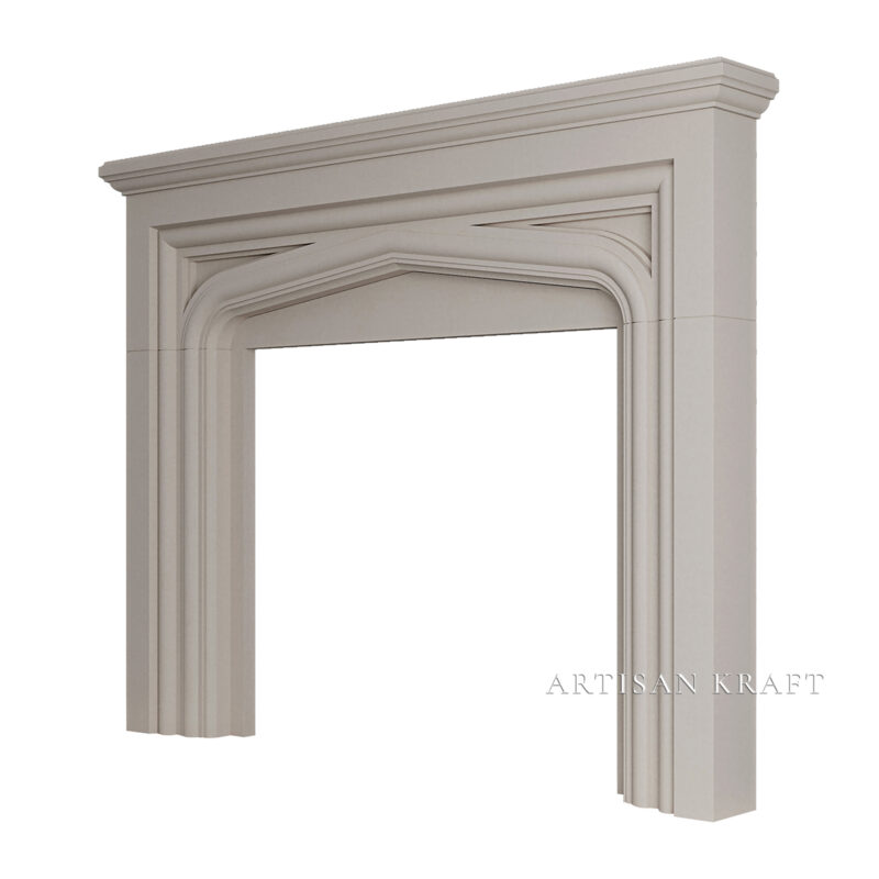 Modern Tudor Cast Stone Mantel