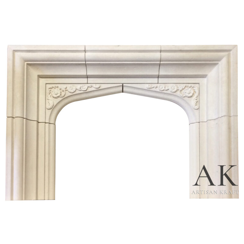 Traditional Tudor Cast Stone Mantel