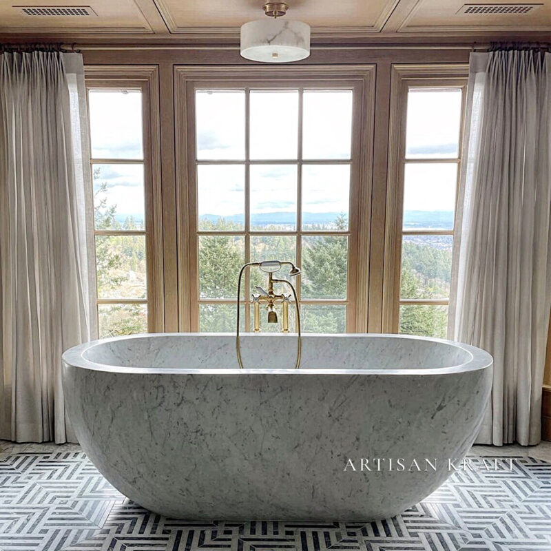 Laguna Double Ended Oval Stone Bathtub