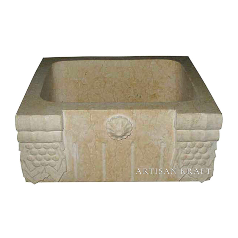 Ornate Beige Marble Farmsink