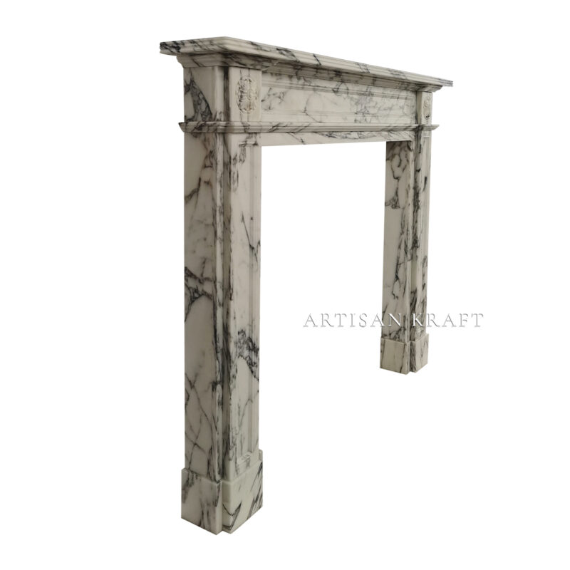 English Regent Arabescato Fireplace Stock