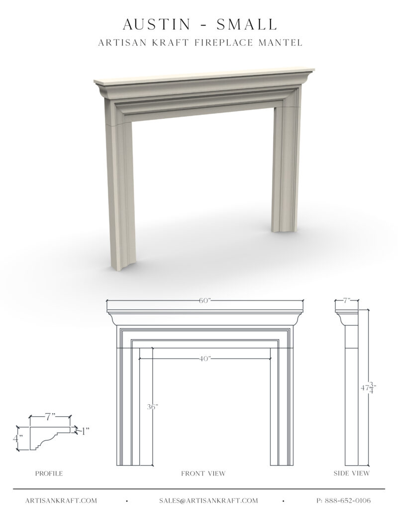 Austin Cast Stone Mantel