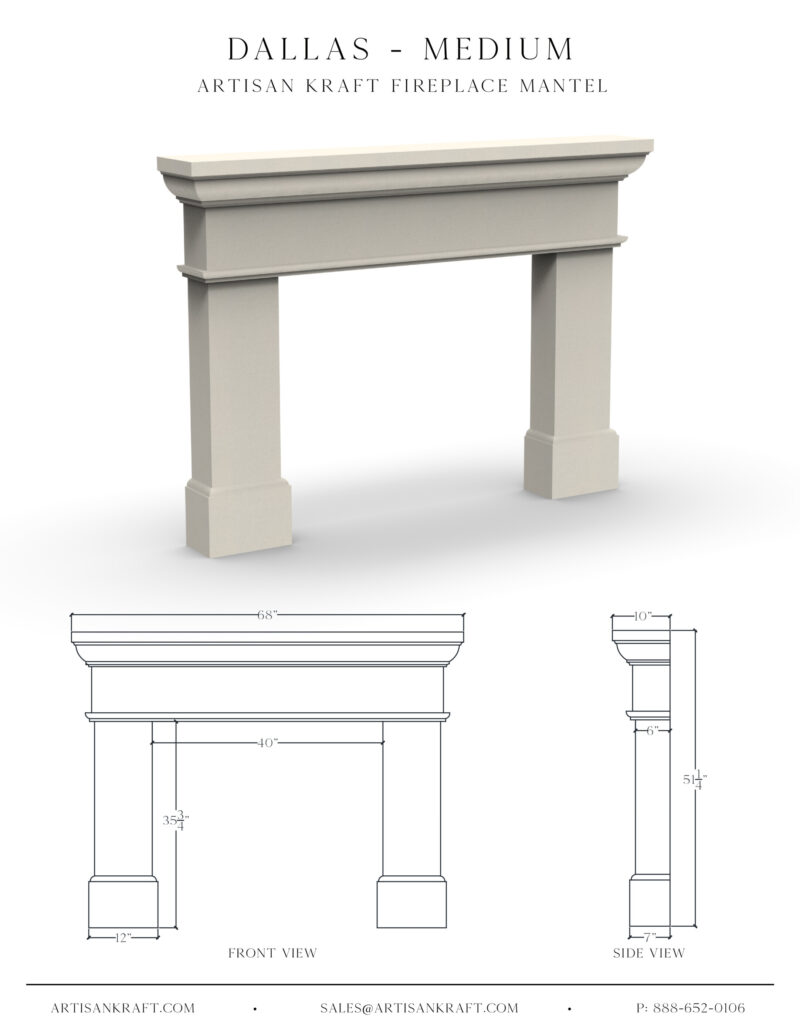 Dallas Cast Stone Mantel