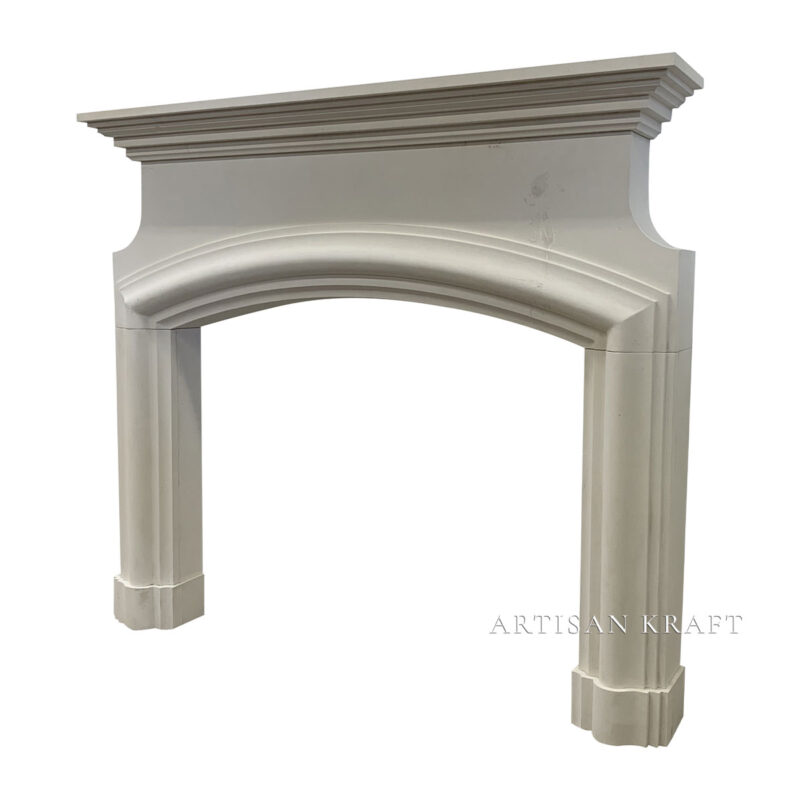 Marseille Limestone Fireplace Stock