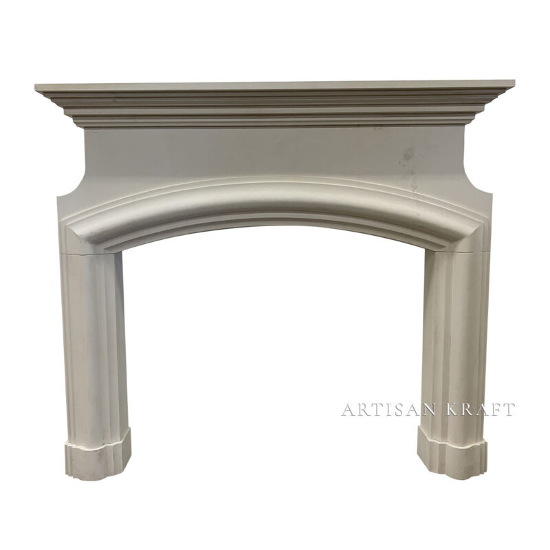 Marseille Limestone Fireplace Stock