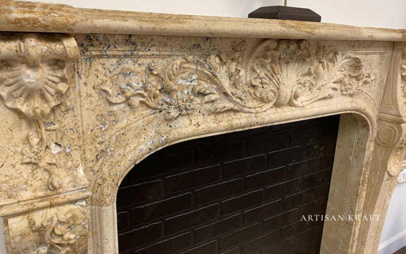 Bella Vista Travertine Fireplace Stock