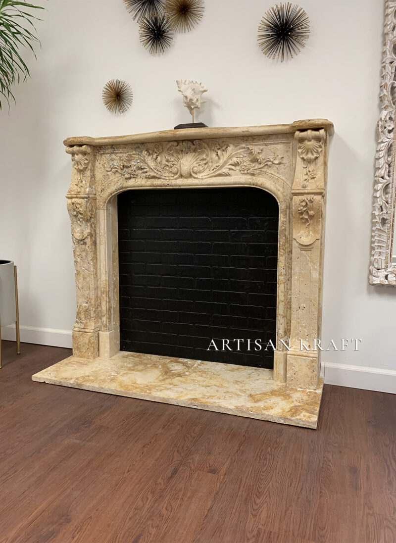 Bella Vista Travertine Fireplace Stock