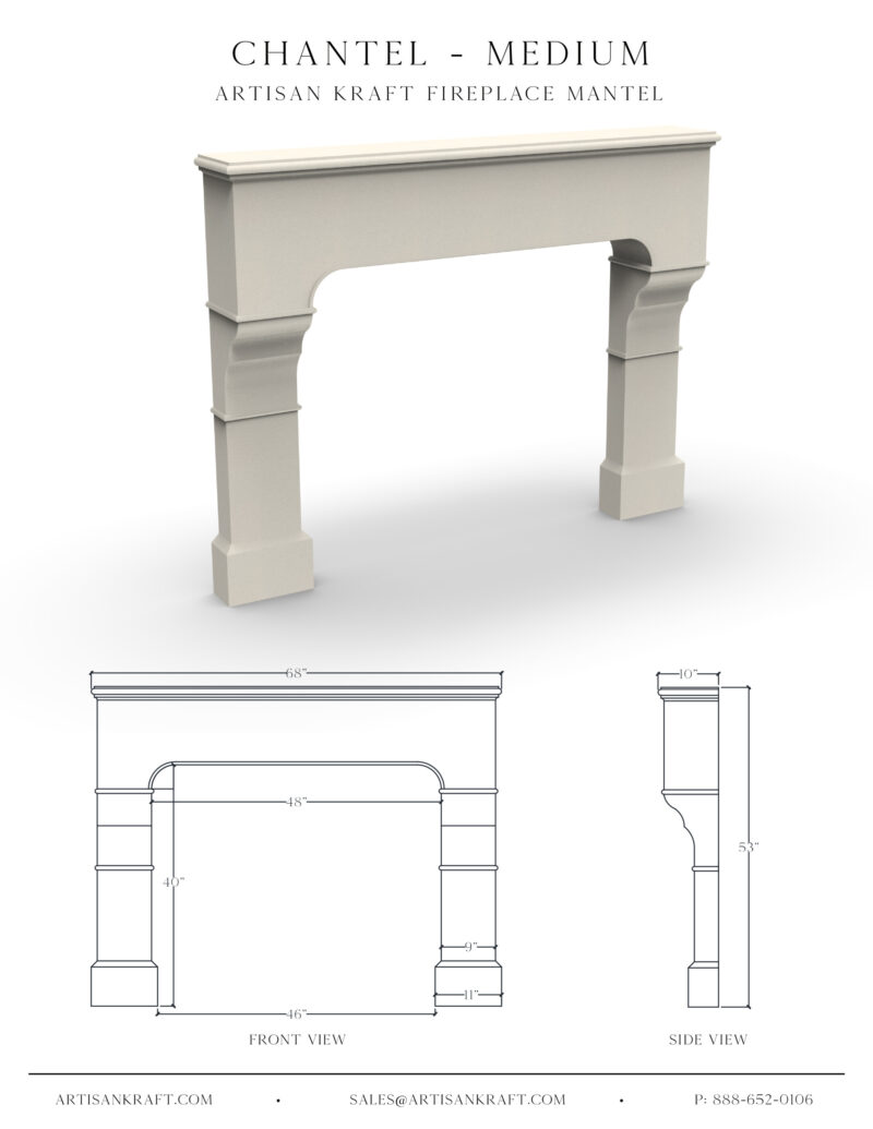 Chantel Arabescato Fireplace Stock