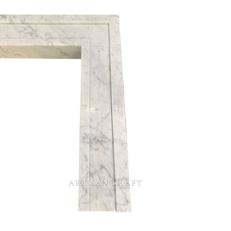 Modern Contemporary Carrara Marble Fireplace Stock