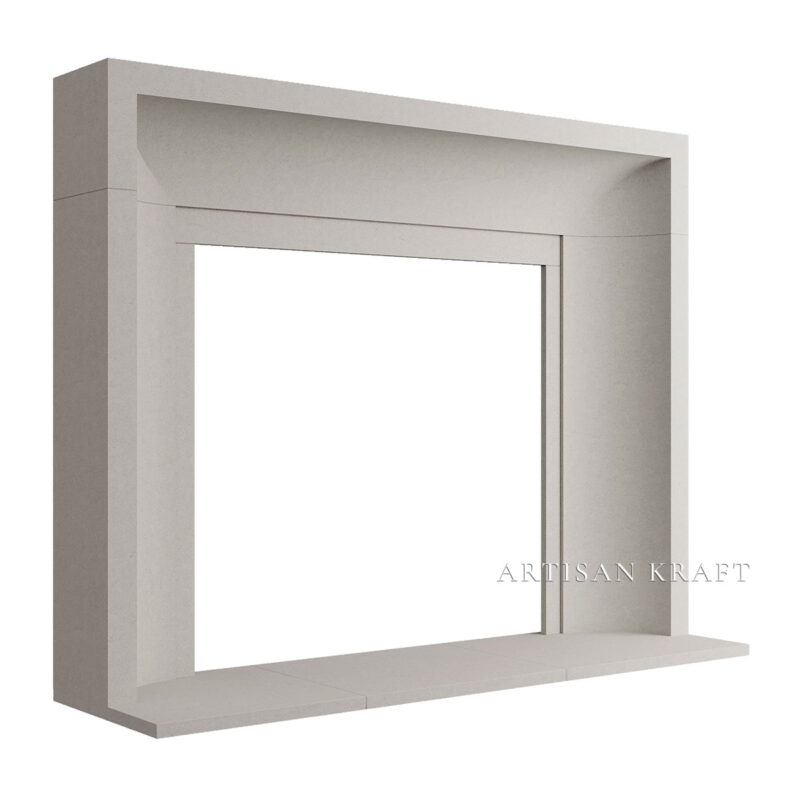 Beveled Curved Cast Stone Mantel