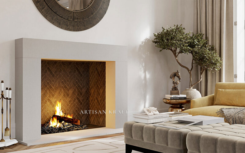 Contemporary Cast Stone Mantel