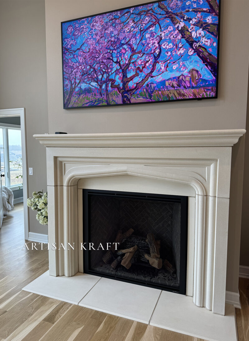 Modern Tudor Cast Stone Mantel